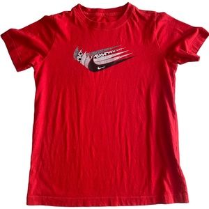 Nike | Boys Red “5 Swoosh” T shirt Size Medium